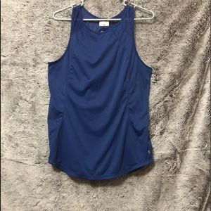 Blue razor back tank top